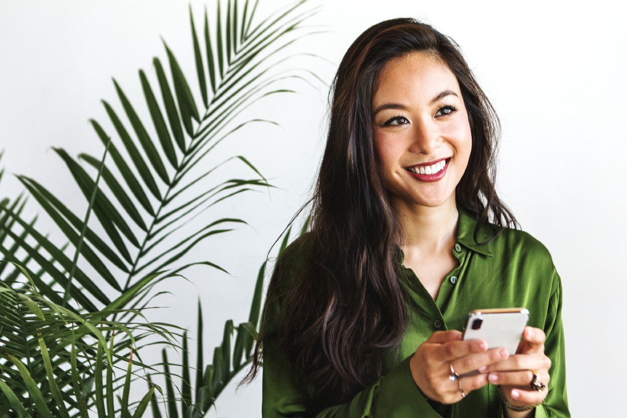 smiling happy female business owner